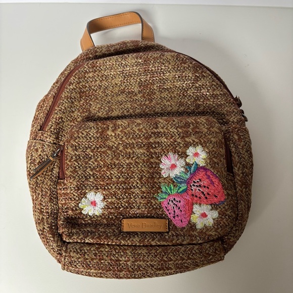 Vera Bradley small woven backpack with strawberries - Picture 1 of 9
